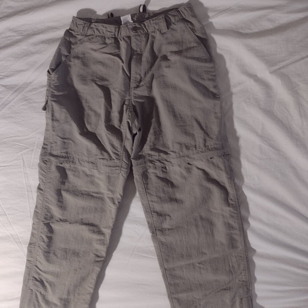 North Face Women Medium Tan Zip Off Convertible Cargo Hiking Pants Shorts